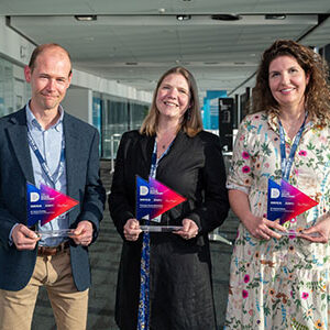 Type 1 Diabetes Grand Challenge Research Fellows stood in group holding their awards