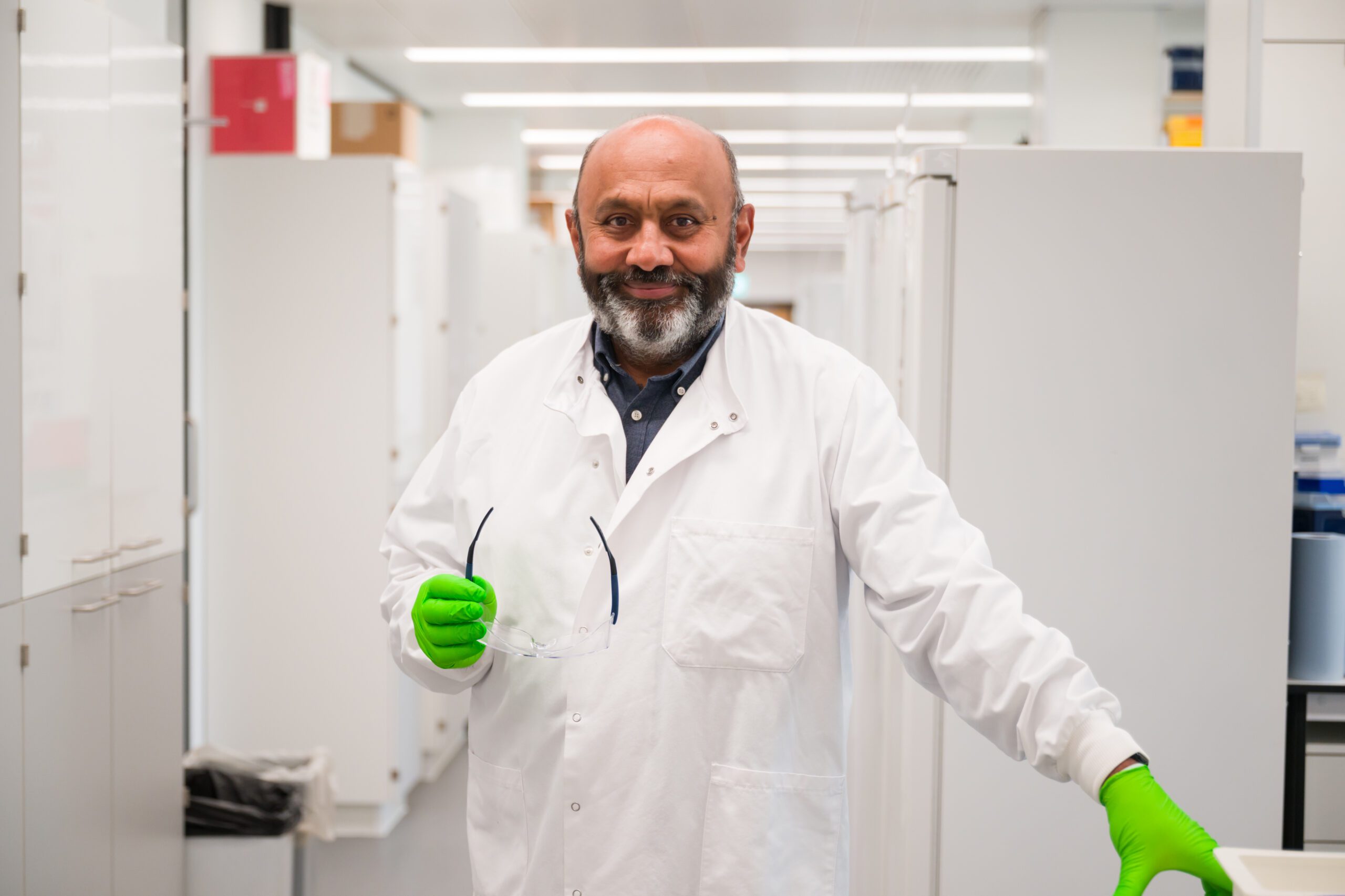 Professor Shoumo Bhattacharya in his research lab